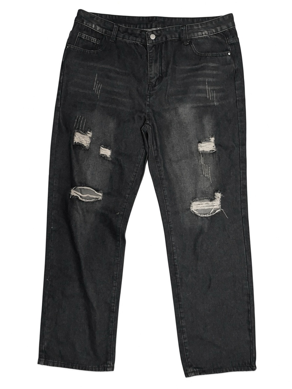 Men’s Distressed Ripped Black Jeans Size 38